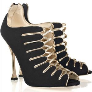 Sz 7 Brian Atwood Silk Crepe de Chine Naiya Heels